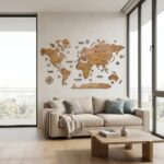 Maps murale – Couleur acajou